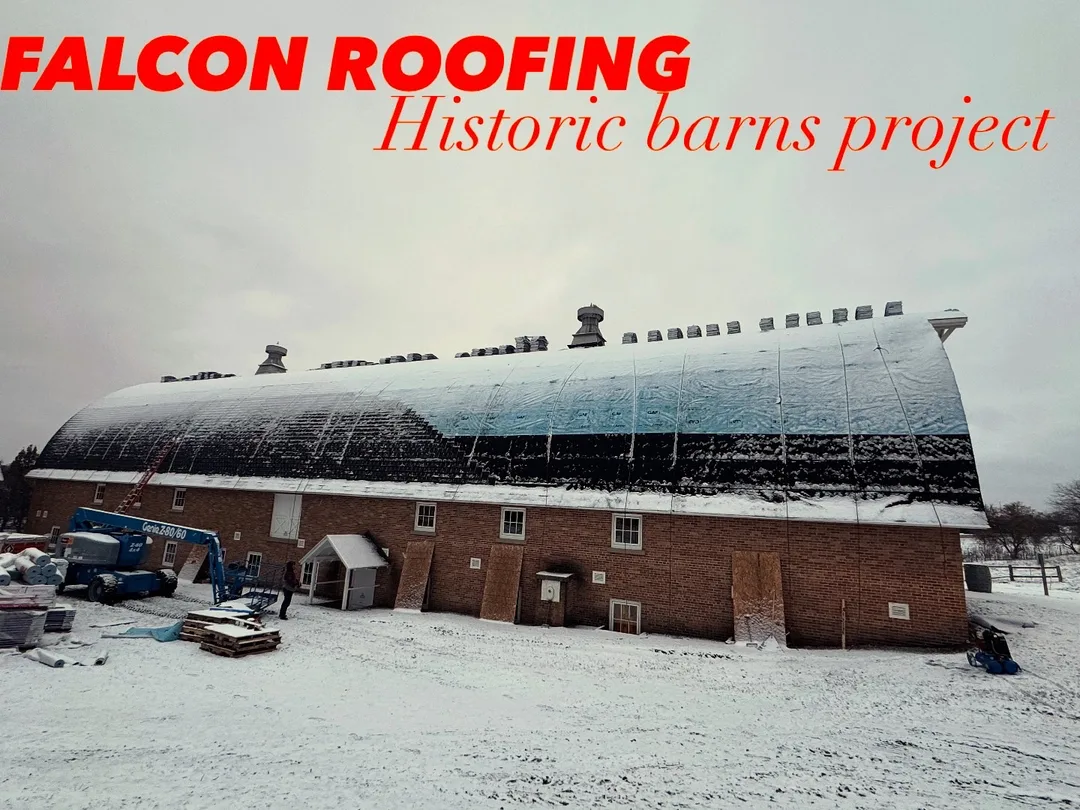 A Northern Michigan barn re-roof in the dead of winter, when ice dams do their worst.